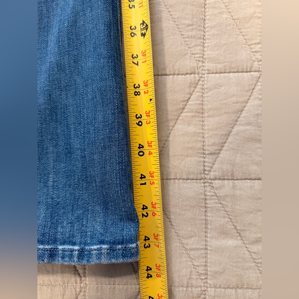 MOTHER Distressed Blue Flare Jeans - Picture 3 of 7